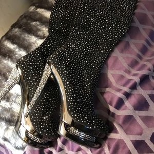 Authentic Pleaser bling thigh hi boots. Worn once!